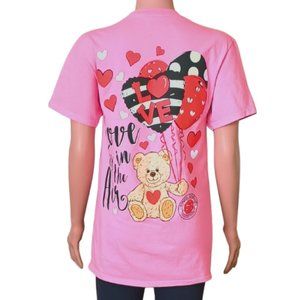 Simply Southern Love Is In The Air Tee S Pink Valentine Heart Bear Top